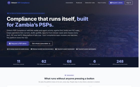 Landing page screenshot
