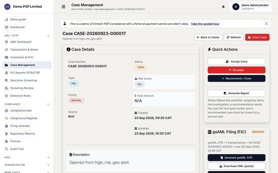 Sanctions case screenshot
